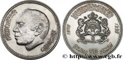 MAROCCO 50 Dirhams roi Hassan II AH 1395 20e anniversaire de l’indépendance 1975