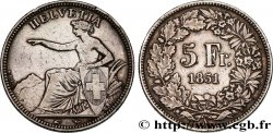 SUISSE 5 Francs Helvetia assise 1851 Paris