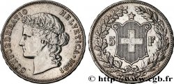 SUISSE 5 Francs Helvetia buste 1891 Berne