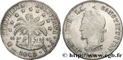 BOLIVIE 8 Soles Simon Bolivar 1862 Potosi TB