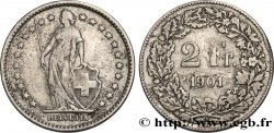 SUISSE 2 Francs Helvetia 1901 Berne