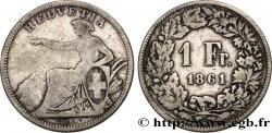 SCHWEIZ 1 Franc Helvetia assise 1861 Berne
