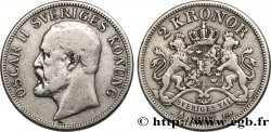 SUÈDE 2 Kronor Oscar II roi de Suède et de Norvège 1907