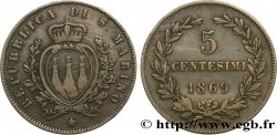 SAINT-MARIN 5 Centesimi écu aux trois tours 1869 Milan
