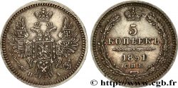 RUSSIE 5 Kopecks Nicolas Ier 1851 Saint-Petersbourg