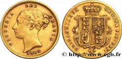 ROYAUME-UNI 1/2 Souverain Victoria buste jeune 1882 Londres