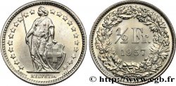 SUISSE 1/2 Franc Helvetia 1957 Berne - B