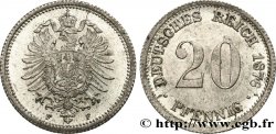 GERMANY 20 Pfennig 1876 Stuttgart