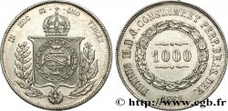 BRAZIL 1000 Reis Empereur Pierre II 1861 