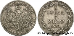 POLOGNE 3/4 Roubles - 5 Zlotych 1838 Varsovie