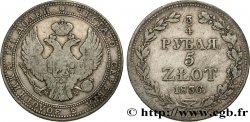 POLOGNE 3/4 Roubles - 5 Zlotych 1836 Varsovie
