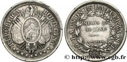 BOLIVIE 50 Centavos (1/2 Boliviano) 1894 Potosi