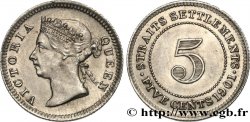 MALAISIE - ÉTABLISSEMENTS DES DÉTROITS 5 Cents Victoria 1901 Bombay