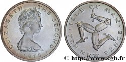 ÎLE DE MAN 10 (Ten) New Pence Elisabeth II / triskèle 1975 