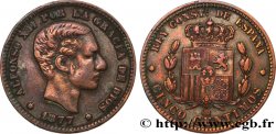 ESPAÑA 5 Centimos Alphonse XII 1877 Oeschger Mesdach & CO