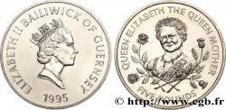 GUERNESEY 5 Pounds la reine-mère Élisabeth 1995 