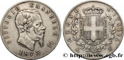 ITALIE 5 Lire Victor Emmanuel II 1873 Milan