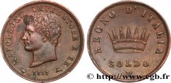 ITALIE - ROYAUME D ITALIE - NAPOLÉON Ier 1 Soldo 1813 Milan SUP