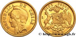 CHILI - RÉPUBLIQUE 10 Pesos or 1895 Santiago