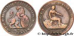 ESPAGNE 5 Centimos “ESPAÑA” 1870 Oeschger Mesdach & CO