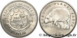 LIBERIA 1 Dollar hippopotames pigmées 1994 Pobjoy Mint