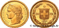 SUISSE - CONFÉDÉRATION HELVÉTIQUE 20 Francs Helvetia 1886 Berne