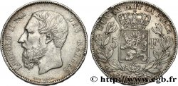 BELGIQUE 5 Francs Léopold II 1873