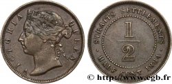 MALAISIE - ÉTABLISSEMENTS DES DÉTROITS 1/2 Cent Straits Settlements Victoria 1884