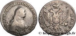 RUSSIE - CATHERINE II Polupoltinnik (1/4 Rouble) 1766 Moscou