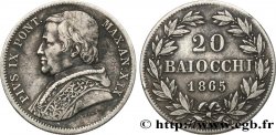 VATICAN ET ÉTATS PONTIFICAUX 20 Baiocchi Pie IX an XIX 1865 Rome