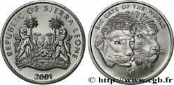 SIERRA LEONE 1 Dollar Proof couples de lions 2001 
