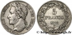 BELGIUM 5 Francs Léopold Ier tête laurée 1848 
