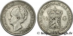 NETHERLANDS 1/2 Gulden Wilhelmina 1922