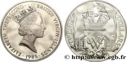 ÎLES VIERGES BRITANNIQUES 20 Dollars Proof Elisabeth II / voilier et canons hollandais 1985 