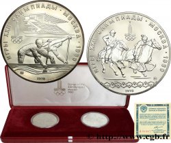 RUSSIE - URSS Coffret 2 Monnaies Jeux Olympiques de Moscou 1978 