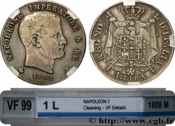 ITALY - KINGDOM OF ITALY - NAPOLEON I 1 Lira 1808 Milan