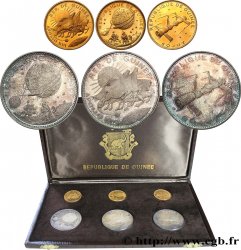 GUINÉE Coffret de six monnaies 10e anniversaire de l’indépendance 1970