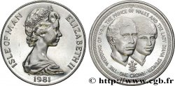 ÎLE DE MAN 1 Crown mariage princier prince Charles et lady Diana 1981 Pobjoy Mint