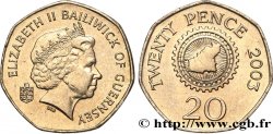 GUERNSEY 20 Pence Elisabeth II / carte de l’île 2003