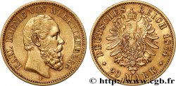 INVESTMENT GOLD 20 Mark Charles Ier, 2e type 1874 Stuttgart