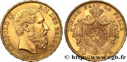 BELGIQUE 20 Francs Léopold II 1875 Bruxelles