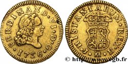 ESPAGNE 1/2 Escudo Ferdinand VI 1756 Madrid