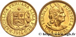 PERU 1 Libra 1914 Lima