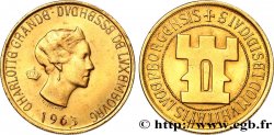 LUXEMBURGO Médaille en or Grande-Duchesse Charlottte, module de 20 Francs or 1963 Bruxelles