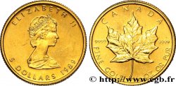 CANADA 5 Dollars or Maple leaf 1989