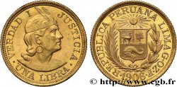 PERU 1 Libra 1906 Lima