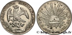 MEXICO 8 Reales Aigle / bonnet phrygien sur soleil avec contremarques au revers 1895 Mexico - M°