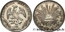 MESSICO 8 Reales Aigle / bonnet phrygien sur soleil 1896 Zacatecas Zs