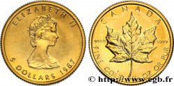 OR, PALLADIUM ET PLATINE INVESTISSEMENT 1/10 Oz - 5 Dollars or Maple leaf 1987