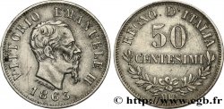 ITALIE 50 Centesimi Victor Emmanuel II 1863 Milan